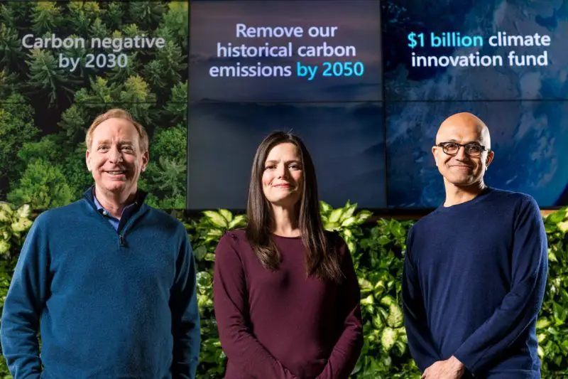 Microsoft launched 1 billion dollar climate initiative to be carbon negative by 2030