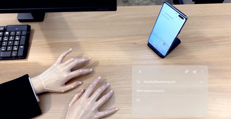 Samsung virtual keyboard SelfieType at CES 2020