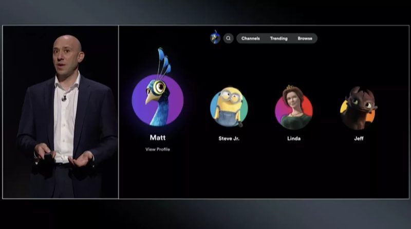 Peacock interface: So when you'll open up Peacock app, you will see avatars to choose which profile you would like to use.
