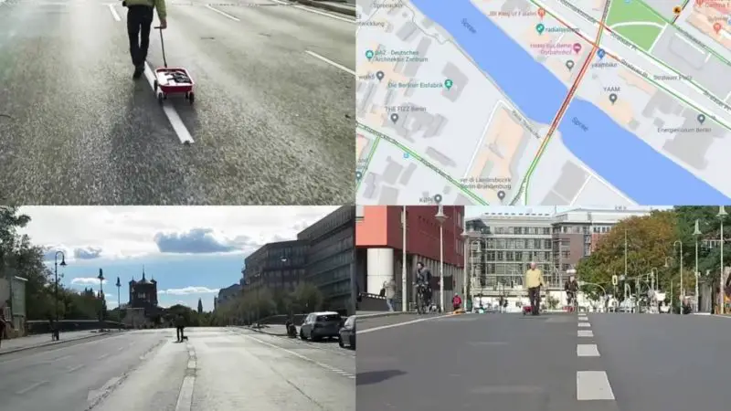An artist created fake traffic jams on Google Maps using 99 phones