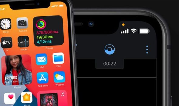 What does the green and orange dot on iPhone mean? [iOS 14]