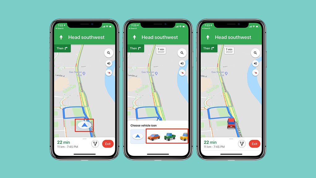 How to change the Google Maps arrow for a car on iOS and Android?