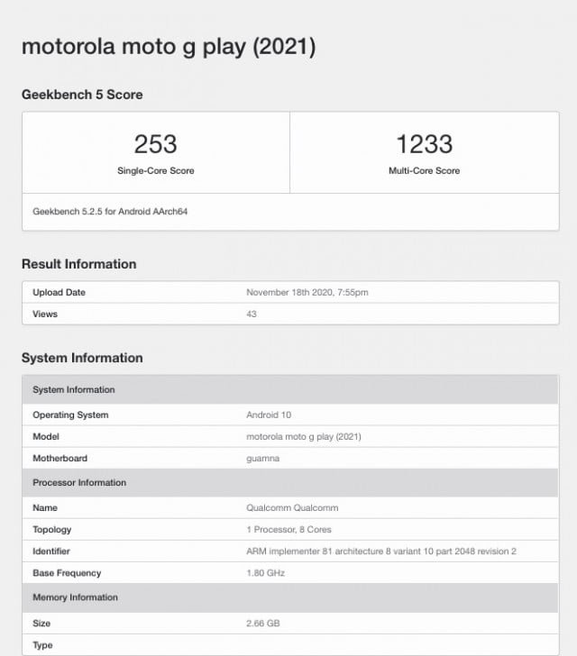 Motorola Moto G10Playリークの仕様と価格