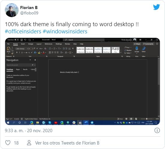 Dark mode for Microsoft Word will be here soon