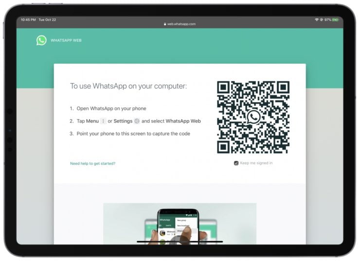 How to use WhatsApp Web on the iPad?