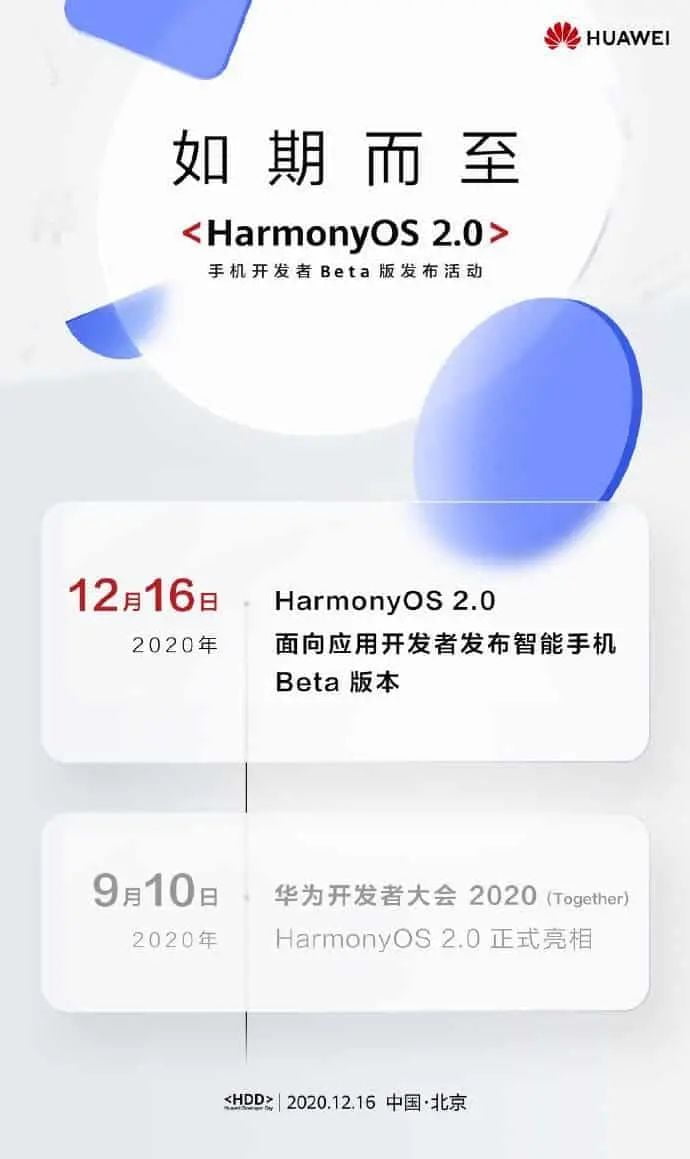 Huawei launched public beta of Harmony OS 2.0 in China