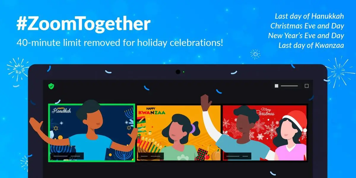 Zoom will remove the 40-minute limit on Christmas video calls
