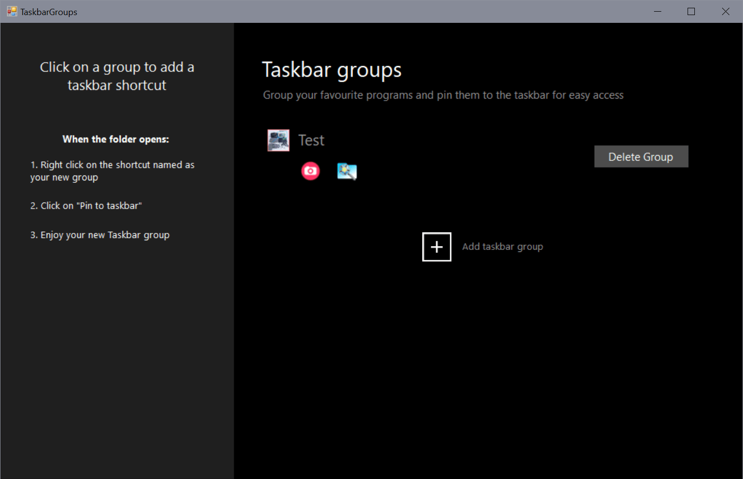 Taskbar Groups allows you to pin groups of apps to the taskbar on Windows 10