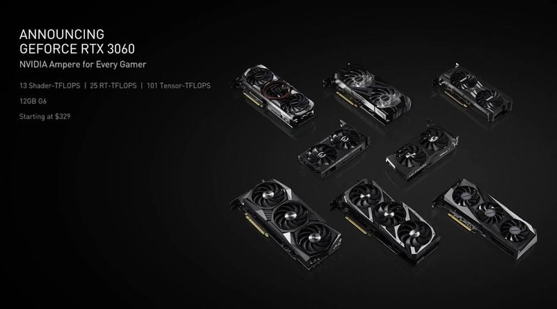 GeForce RTX 3060 to begin shipping in late February