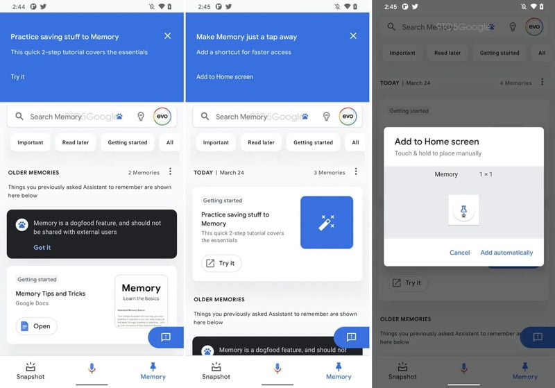 Google Assistant prepares "Memory," a new section for saving ideas, articles, images, and more