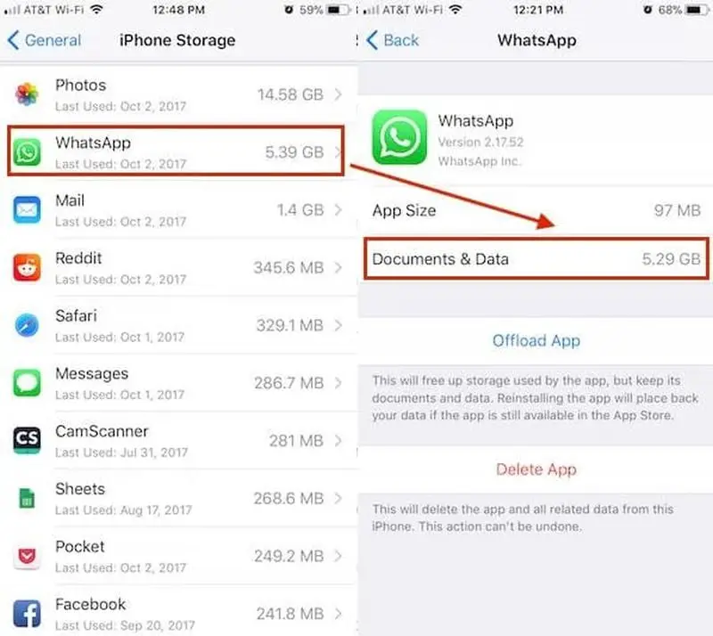 How to clean WhatsApp on iPhone?