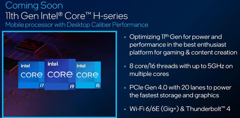 Intel Tiger Lake-H: New high-performance CPUs for notebooks
