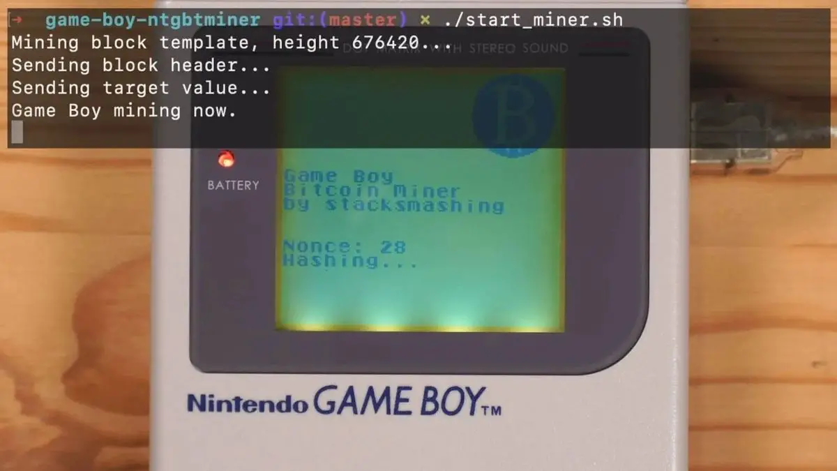 Modder makes the original Game Boy capable of mining Bitcoin