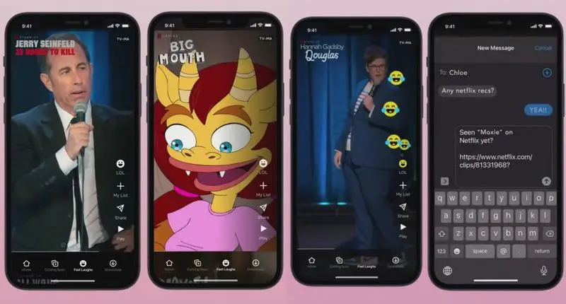 TikTok comes to Netflix, short humorous videos in its new feature Fast Laughs