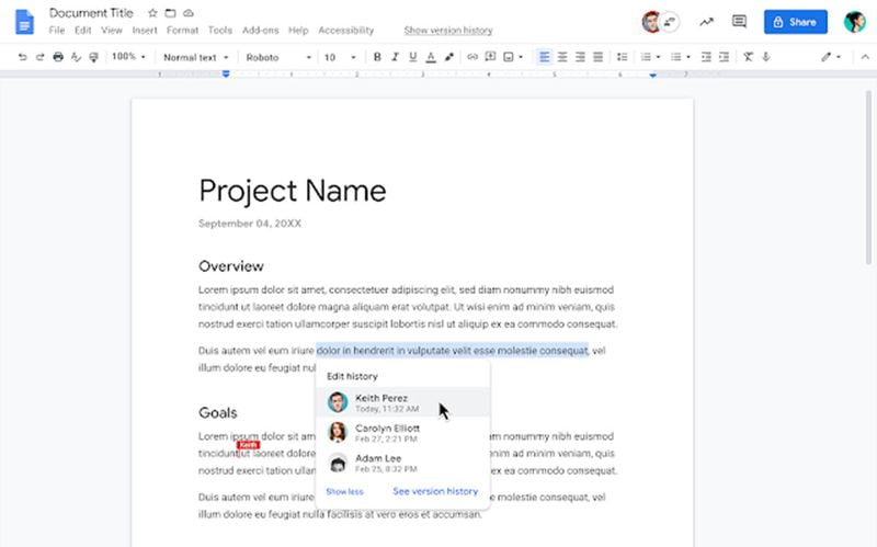 Google Docs adds a new dynamic for team document editing