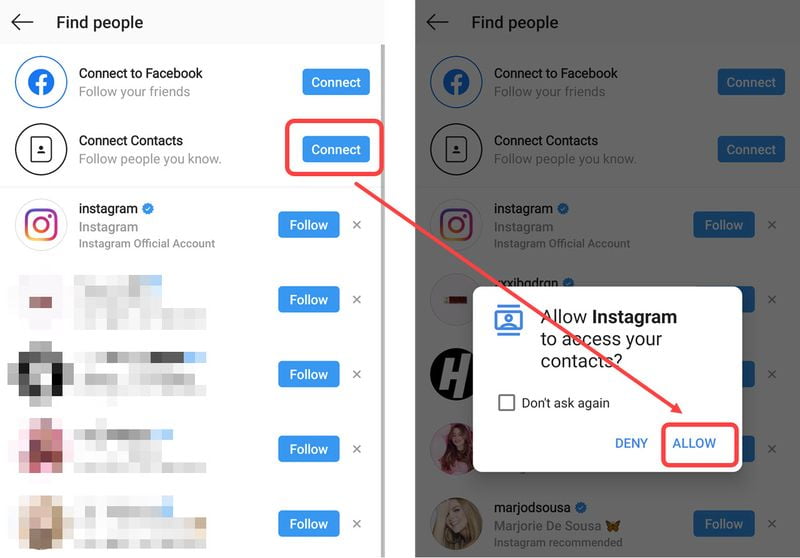 How to search for someone on Instagram with their phone number?