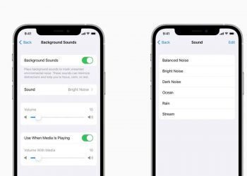 This is what the 'Background Sounds' feature of the new iOS and iPadOS 15 looks like