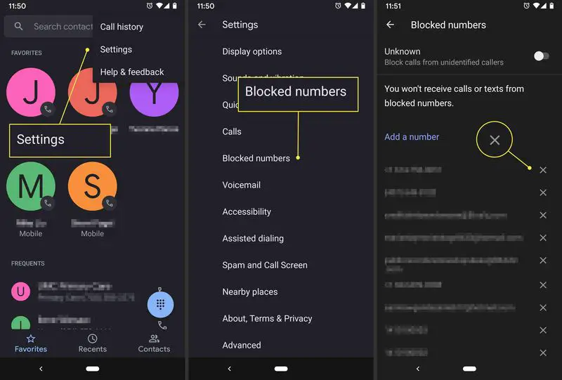 How to view all blocked phone numbers on Android?