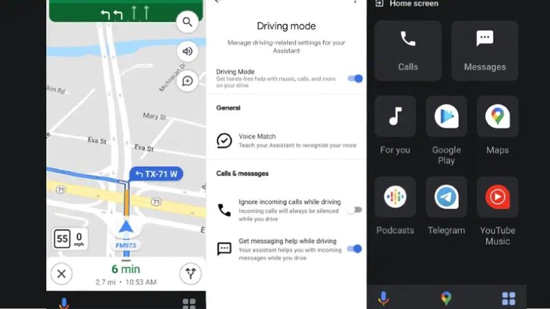 This is the new driving mode of Google Maps with Google Assistant