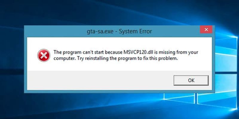 How to fix the MSVCP120.DLL file missing error in Windows 10?