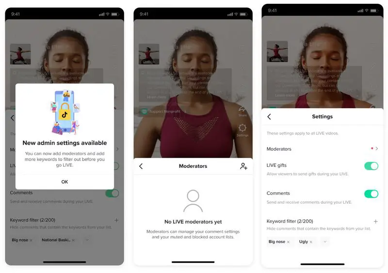 TikTok adds new features: Live broadcast scheduling, moderators, comment filtering, and more