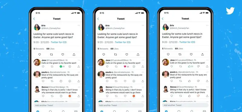 Twitter va afficher des publicités entre les réponses aux tweets