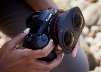 Canon’s new dual-fisheye lens lets users record VR videos with the Canon EOS R5