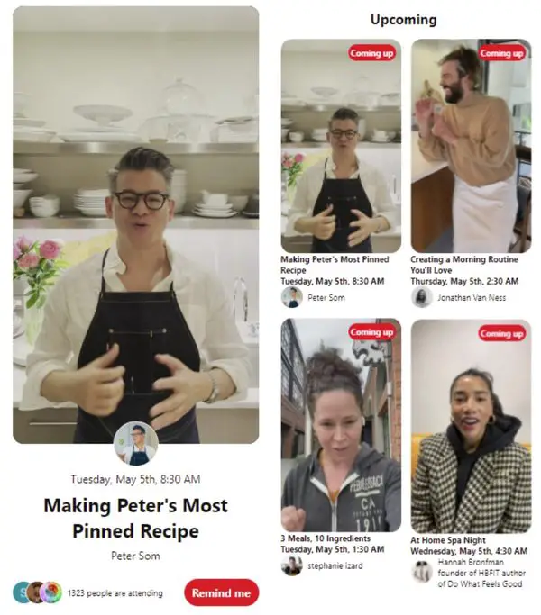 Pinterest launched its live-streaming series, Pinterest TV