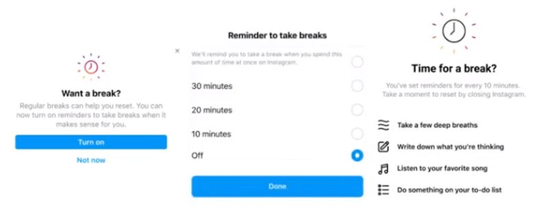 Instagram's new "take a break" option allows users to limit their usage