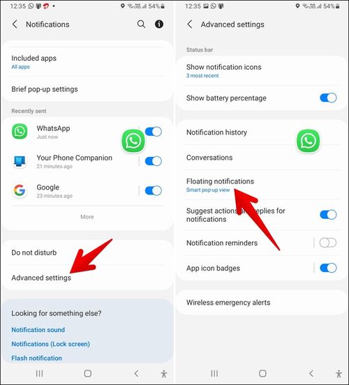 How to enable notification bubbles on a Samsung smartphone?
