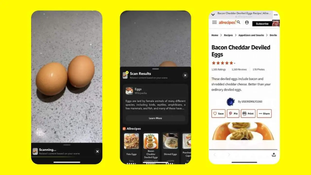 Snapchat introduces Food Scan: Find recipes by taking a photo of ingredients