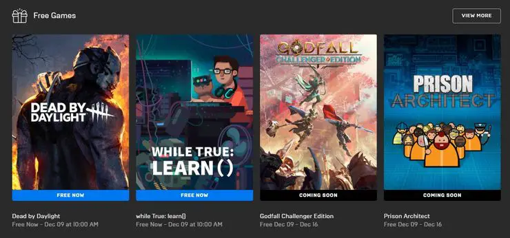Epic Games Store announces new free titles for December 2021