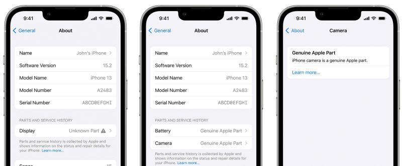 Check the service history of your iPhone with iOS 15.2