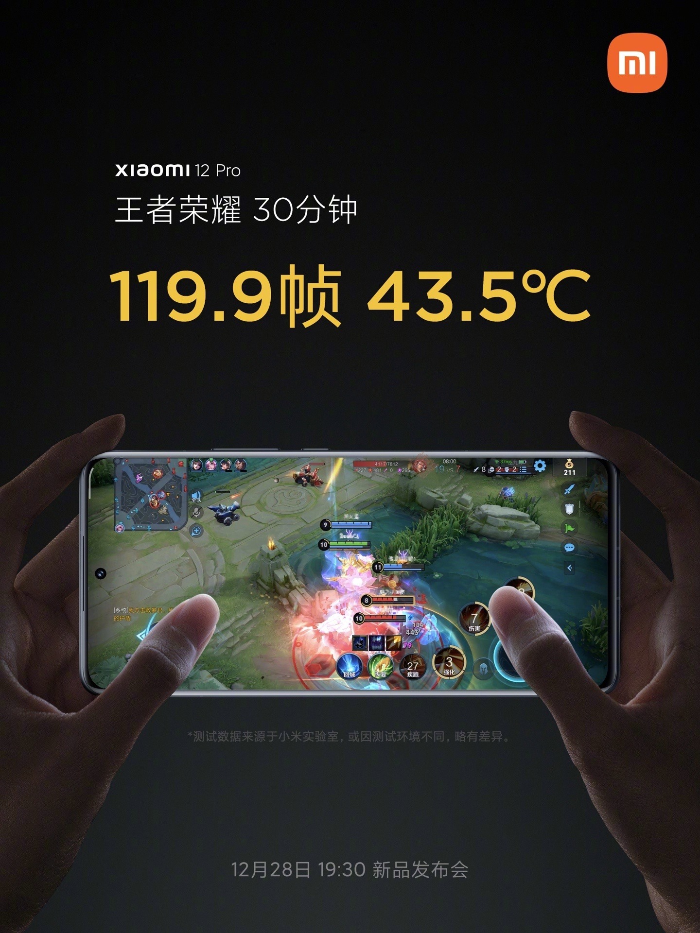 Xiaomi 12 Pro will make gamers happy: 43.5°C after intense gaming