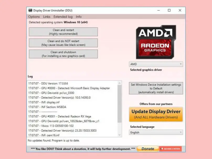 Délai d'expiration du pilote AMD (Windows 10)
