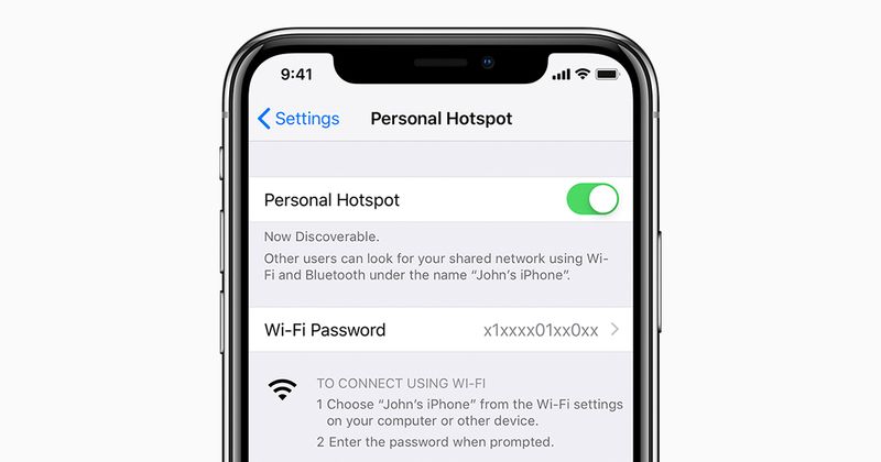 How to share internet from iPhone with hotspot?