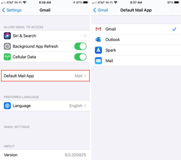 How to change the default Mail app on iPhone?