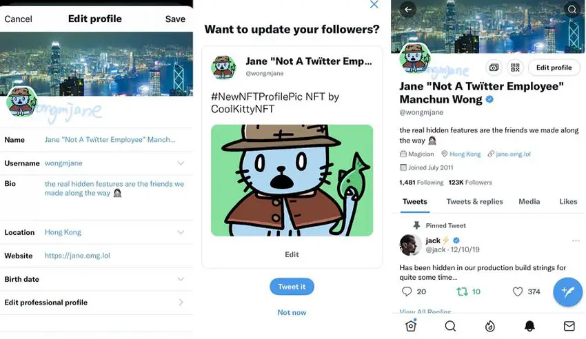 Twitter's NFT profile display option is on the way