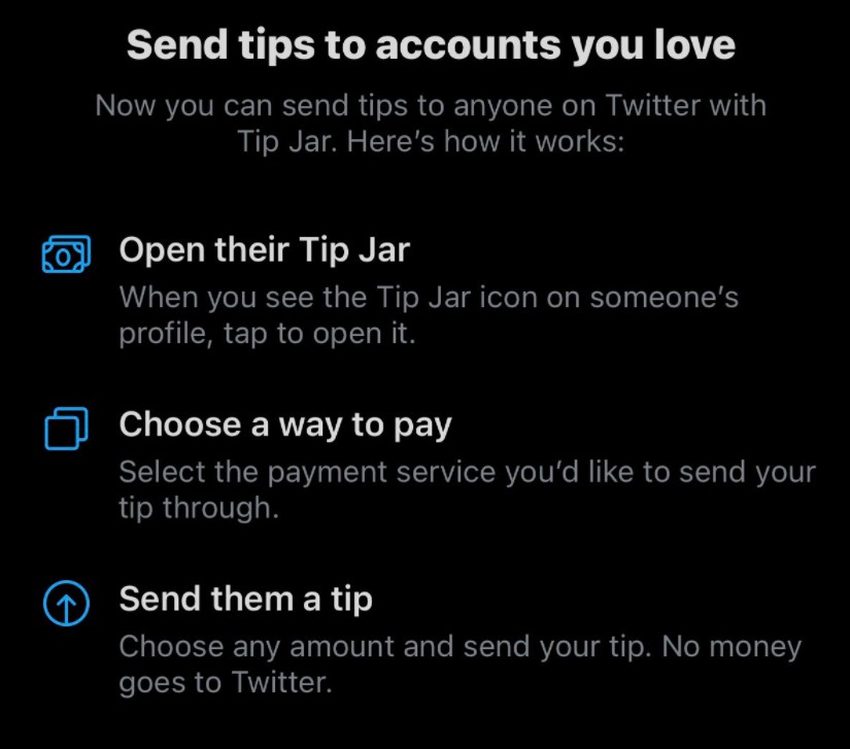 How to send tips on Twitter?