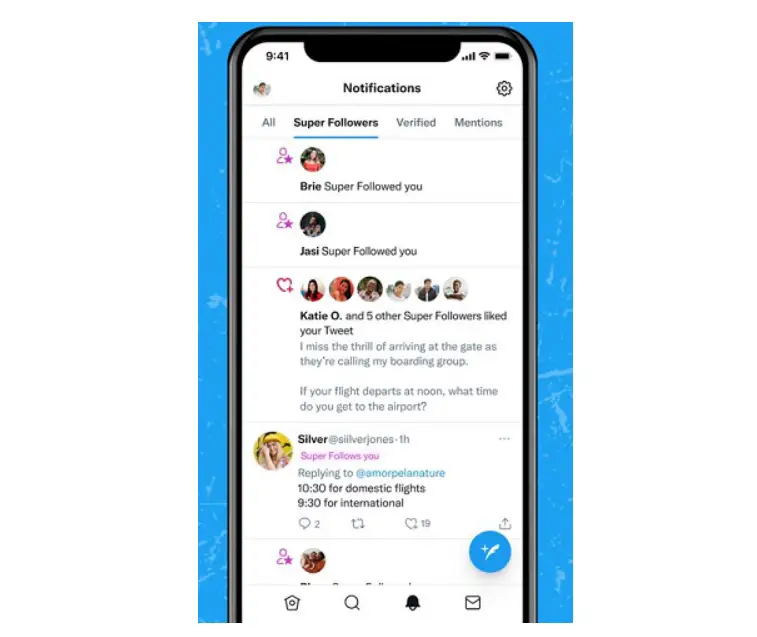 Twitter déploie une nouvelle option de notification Super Follows sur iOS