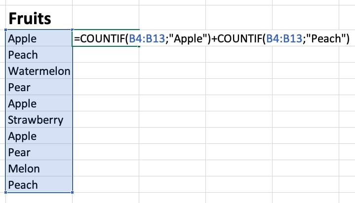 How to use the Excel COUNTIF formula?