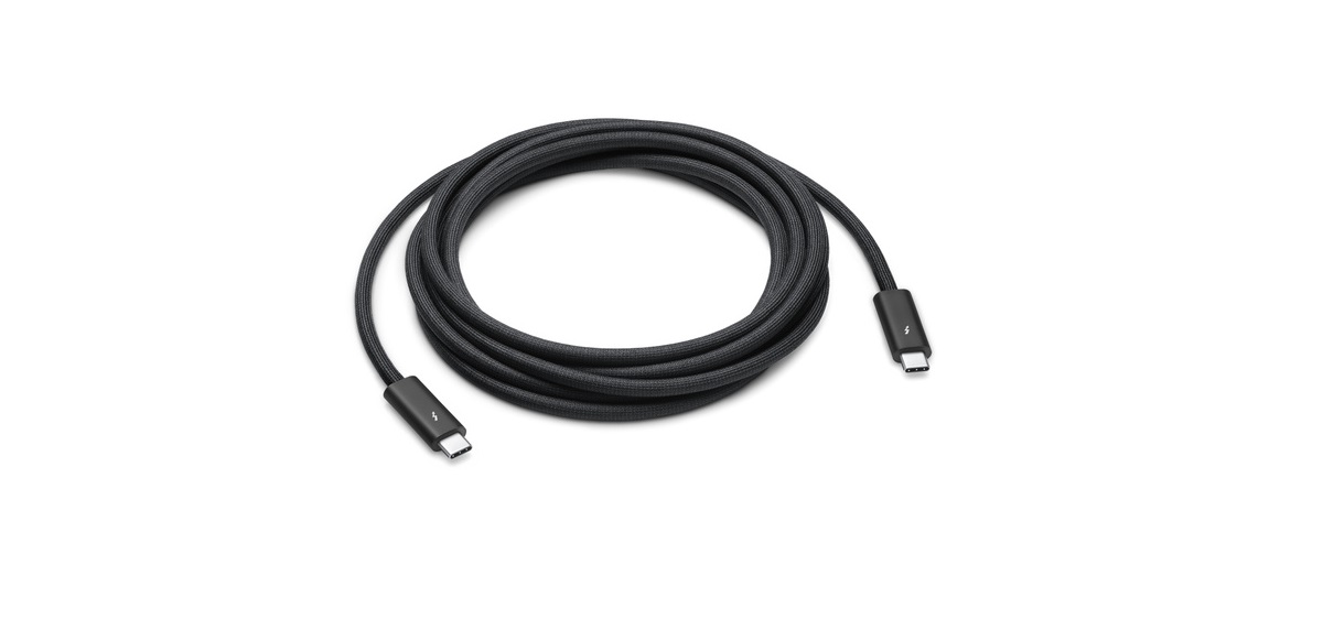 Apple sprzedaje teraz 1,8-metrowy kabel Thunderbolt 4 Pro do monitora studyjnego, w drodze jest opcja 3-metrowa