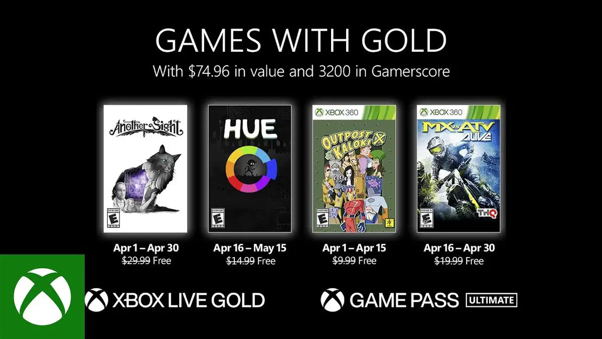 Xbox Gold April 2022 all available games