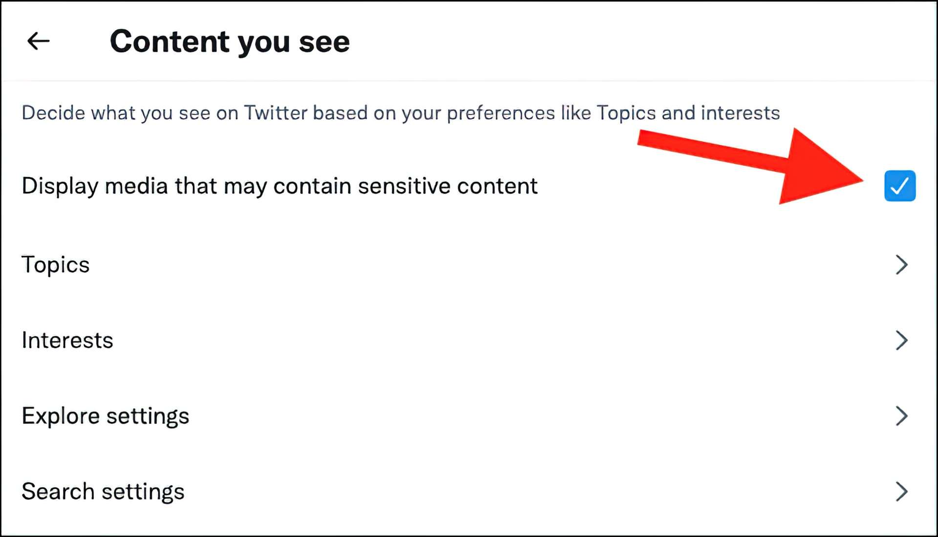 How to allow sensitive content on Twitter?