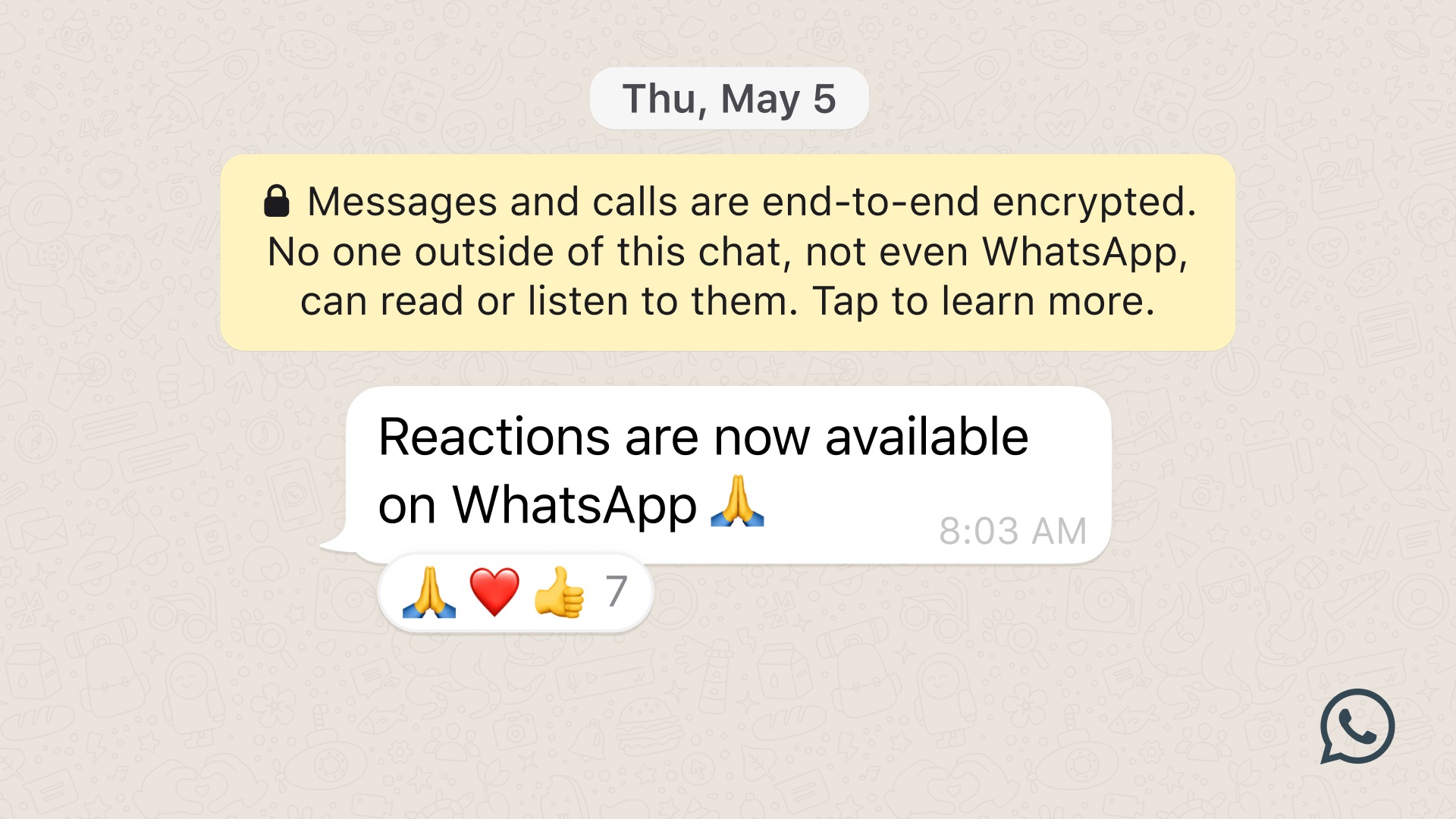 Today, we are going to go over how to use message reactions on Whatsapp messages, so you can show your thoughts and feelings on any message through emojis.