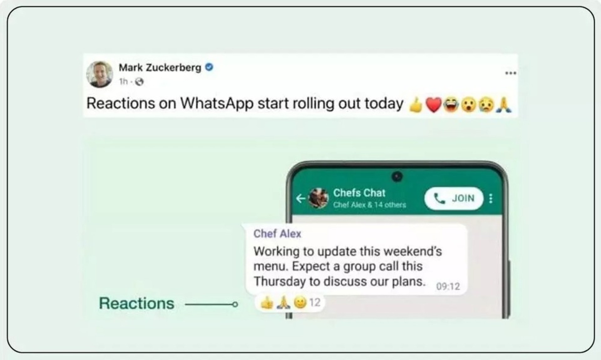 Como usar reações de mensagens em mensagens do Whatsapp?