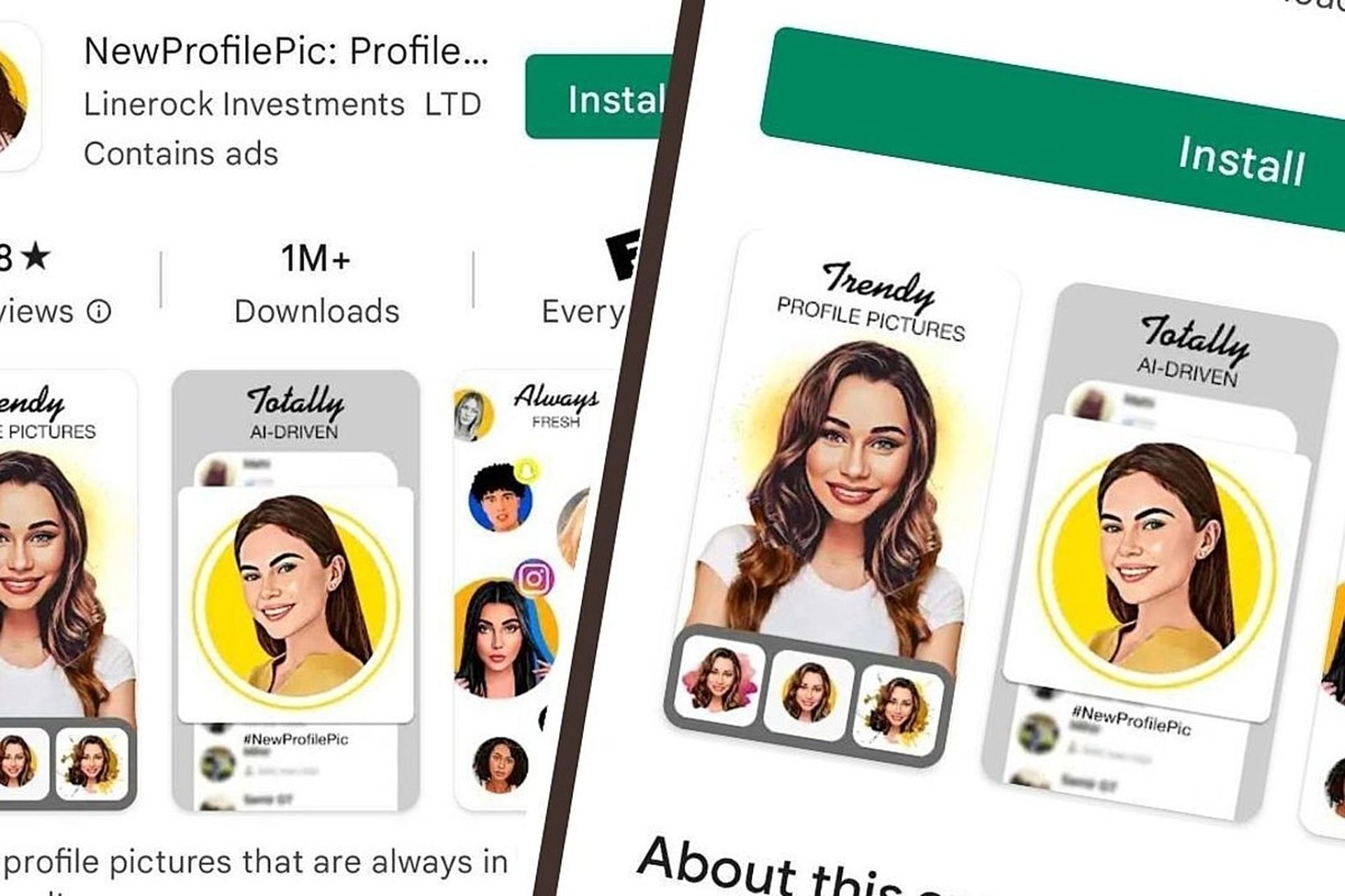 Nach einigen Anschuldigungen versuchen die Leute herauszufinden, ob die App „Neue Profilbilder“ Betrug oder sicher ist.