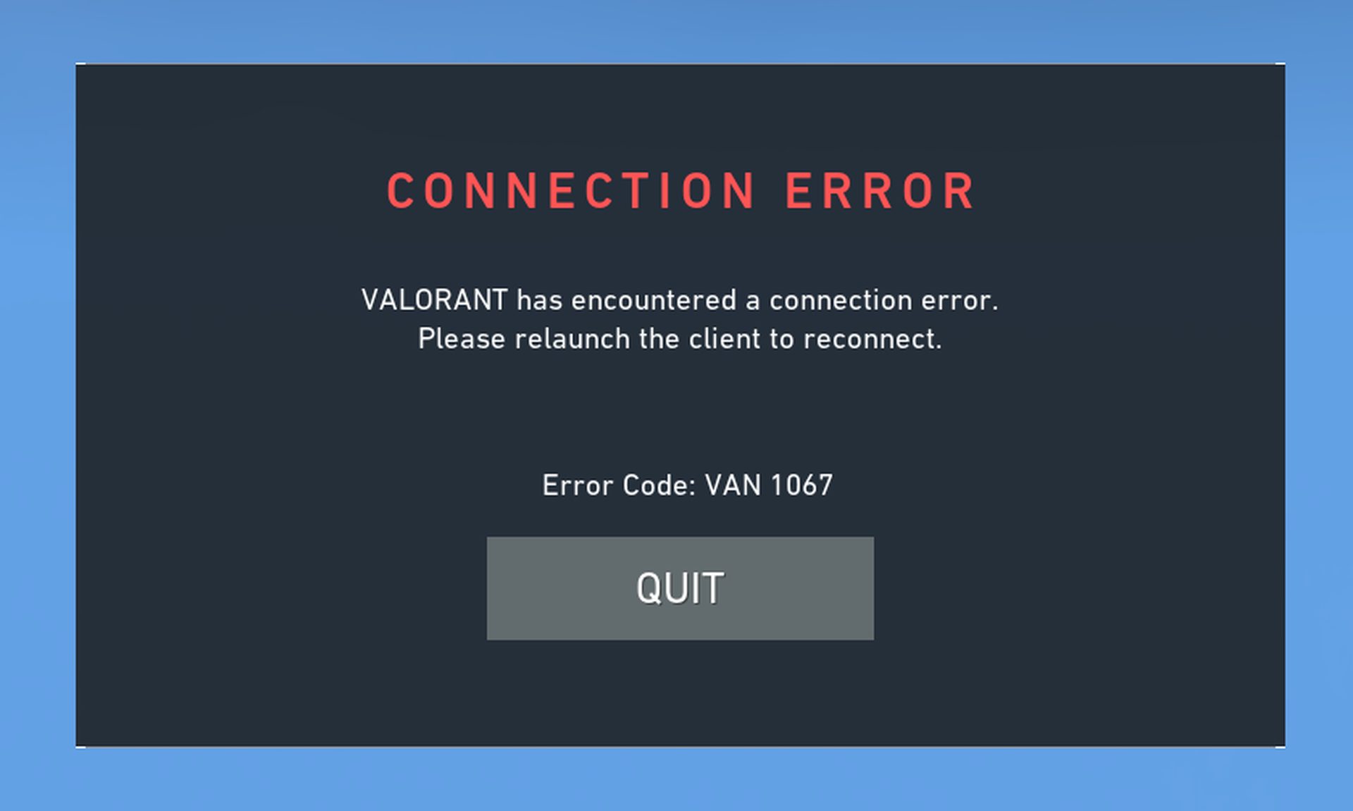 How to fix VALORANT error code VAN 1067?