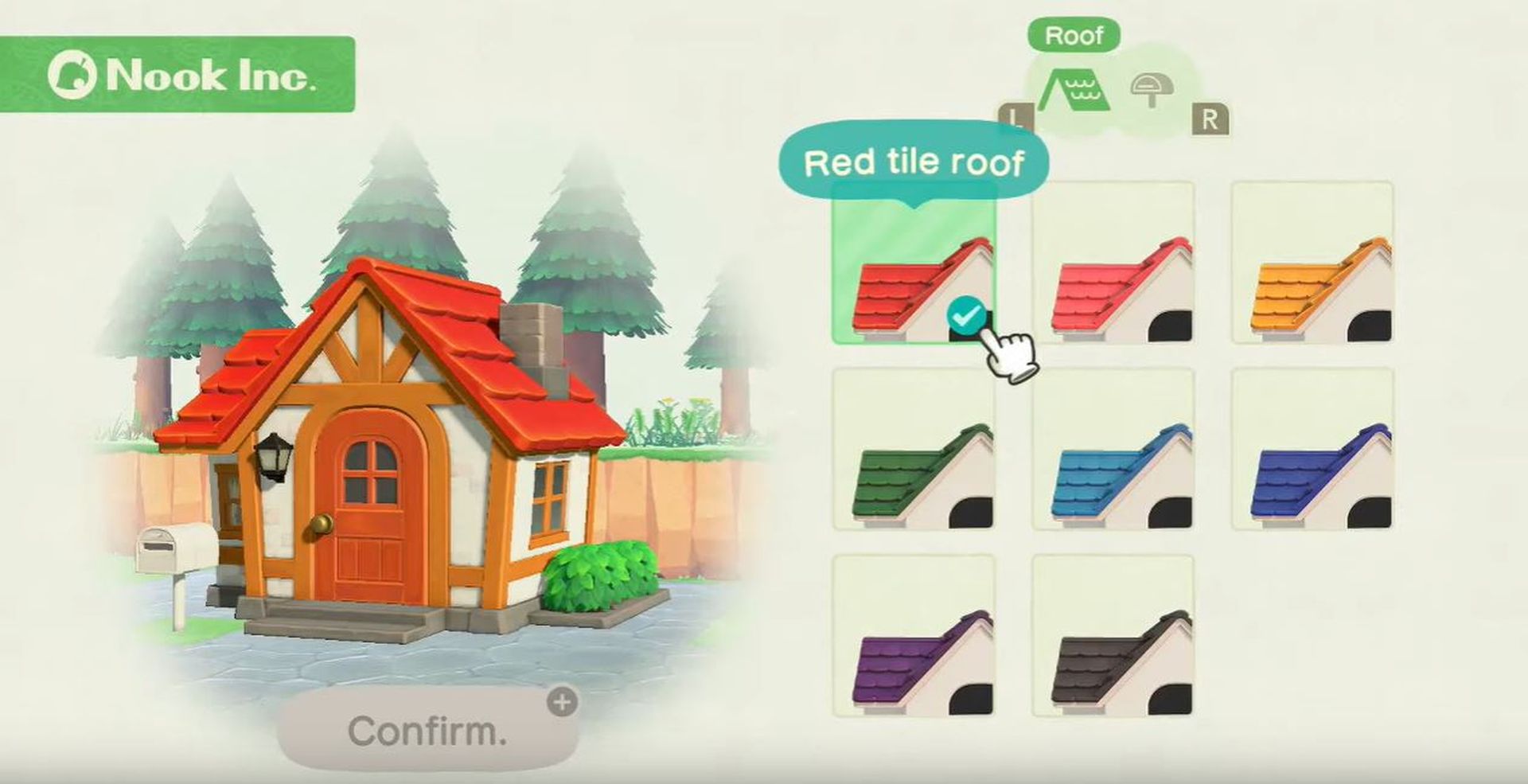 How to change Animal Crossing roof colours?