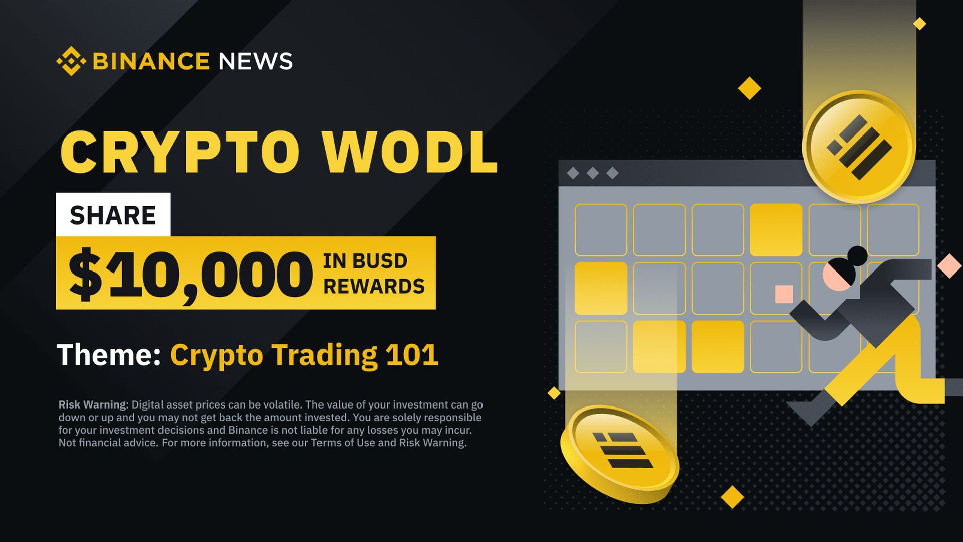 The popular crypto exchange is hosting its Binance Crypto WODL event, and here we'll give you the answers so you can get your share of $10,000 in BUSD.